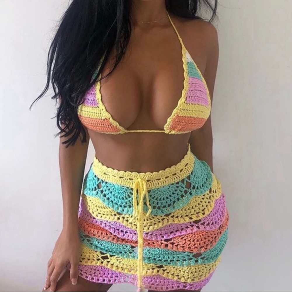 Colorful Crochet Bikini Set